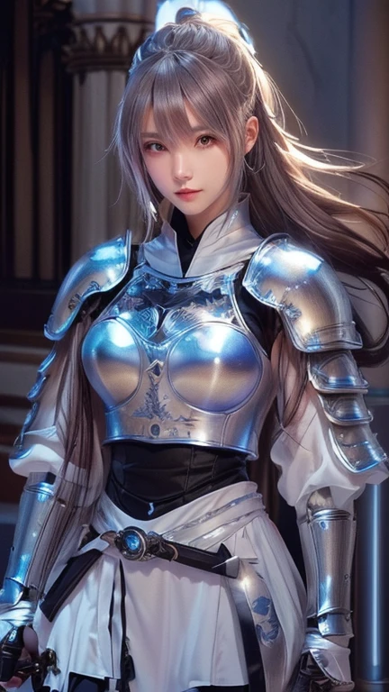 full body display、Close-up of a woman wearing armour and holding a sword, anime fantasy artwork, Girl in Armor, Amazing character art, 3D Anime Real, beautiful Female Knight, Gorgeous Female Paladin, 3d rendering character art 8k, of a beautiful Female Knight, Ultra-detailed fantasy characters, Beautiful Female Warrior, Beautiful Armor, Magnificent and elaborate character art, Female Knight