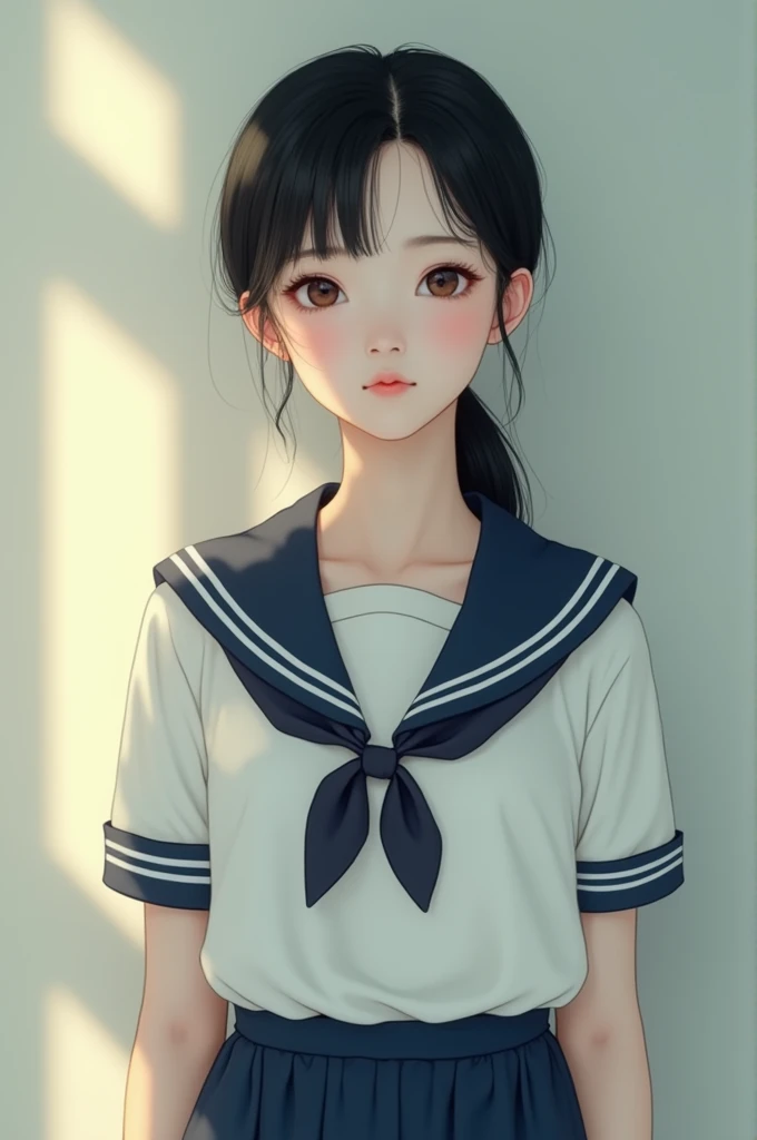 Korean girl in student uniform