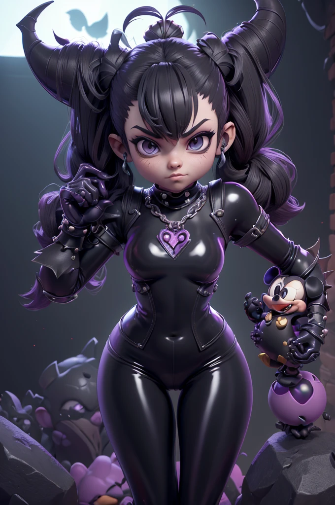 monstros estilos kingdom hearts, baseados em animais,3d style, shadown monster, demons, darkness monster, rayman legends, mickey mouse character style, girl and body, kingdom hearts, malhas leves e quentinhas, cores quentes e alegres, portando espada magica, dark mouse in around, (raytrace),(((sexy e sensual))),((demon's crest)),(((legging de latex até o peito))),(((belas curvas)))