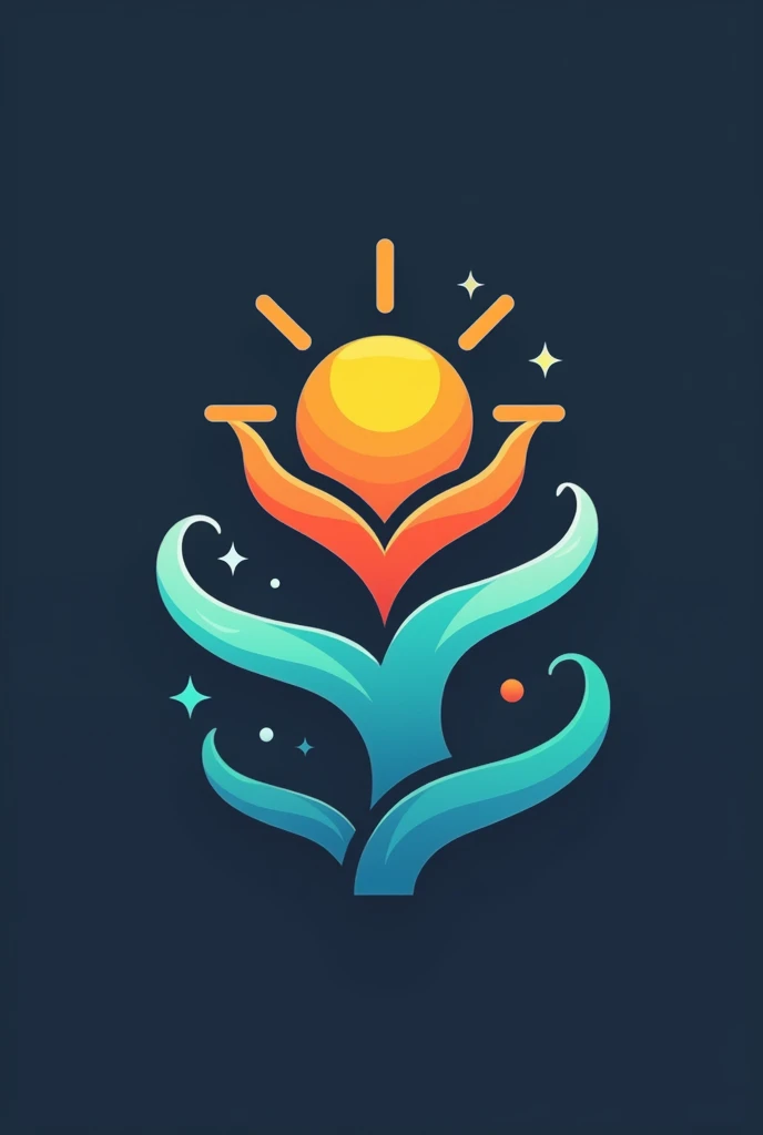 Design a sleek and modern logo for a TikTok profile that focuses on motivational and self-development content. The logo should feature an uplifting and dynamic design, incorporating elements like a rising sun or upward arrow to symbolize growth and progress. Use vibrant colors such as shades of blue, orange, and green to convey energy, optimism, and positivity. The design should be minimalistic yet impactful, with a clean font for any text, possibly including the initials of the profile name
