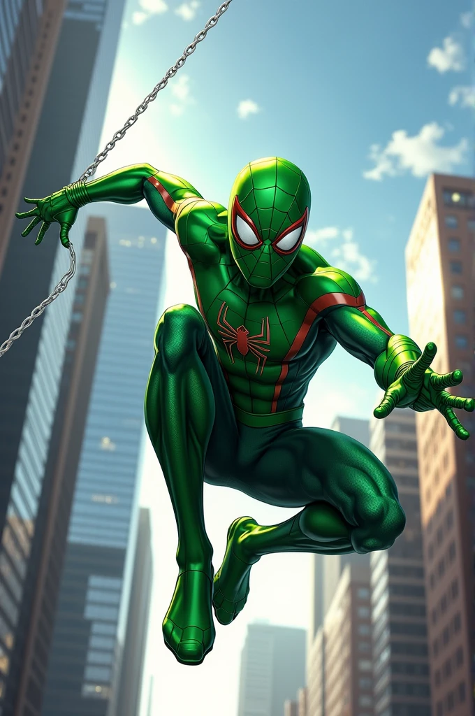 Green spiderman, Swinging 