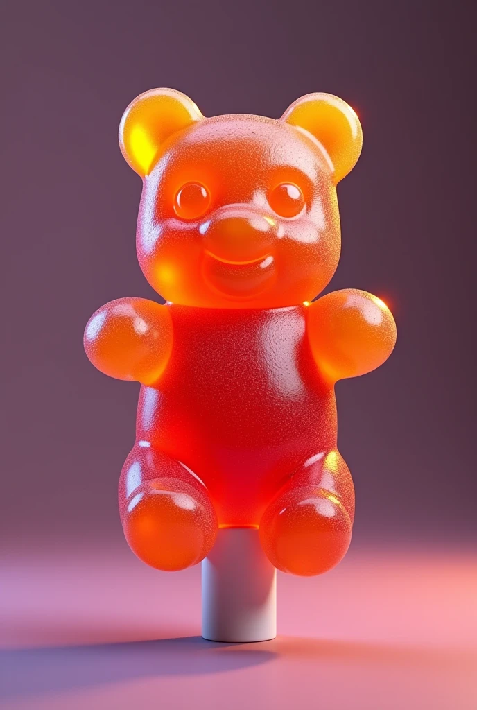 create a logo for a natural pre-workout, It will be sold on a plastic pole with a flashy logo in the shape of a gummy bear., its composition is grape flour, guarana powder, powdered ginger and powdered beetroot