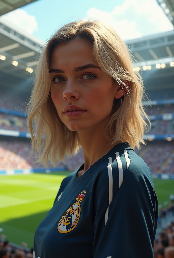 one of with 1,72cm dark blonde hair at the Real Madrid stadium