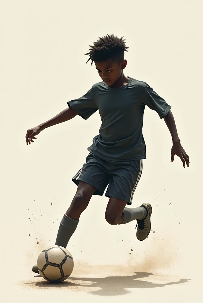 boy of ,
black skin color, Cao Cao, stark, play football