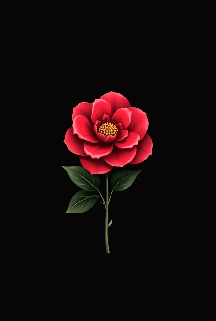 Please make a simple logo with a red camellia flower on a black background. I will use it for Discord. Please make it an image that you drew yourself.