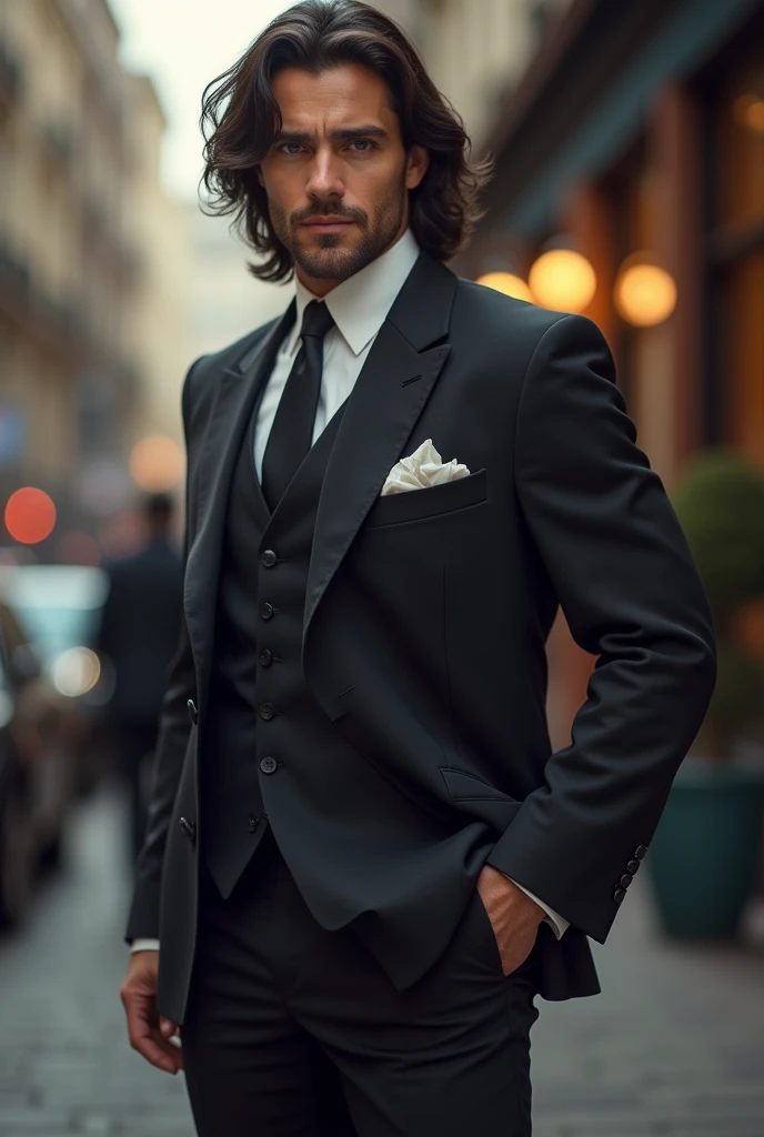 Man with medium wavy hair