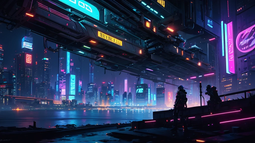 ((masterpiece)),((Highest quality)),((High Detail)), background, cyber punk, City, neon, night