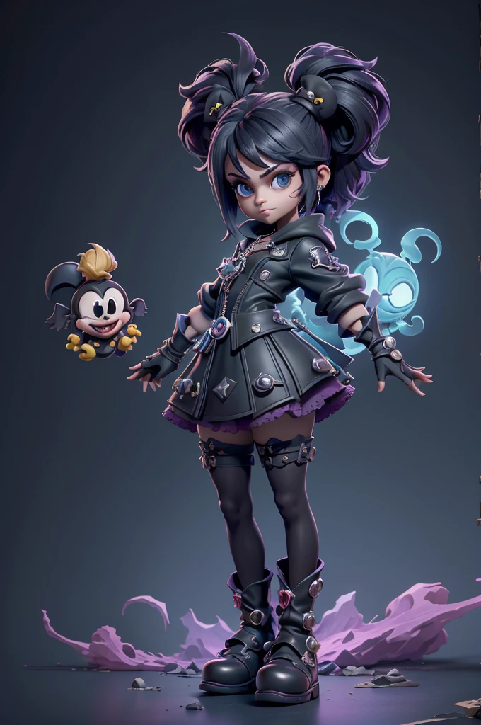 monstros estilos kingdom hearts, baseados em animais,3d style, shadown monster, demons, darkness monster, rayman legends, mickey mouse character style, girl and body, kingdom hearts, malhas leves e quentinhas, cores frias e alegres, portando espada magica, dark mouse in around, (raytrace), peitões