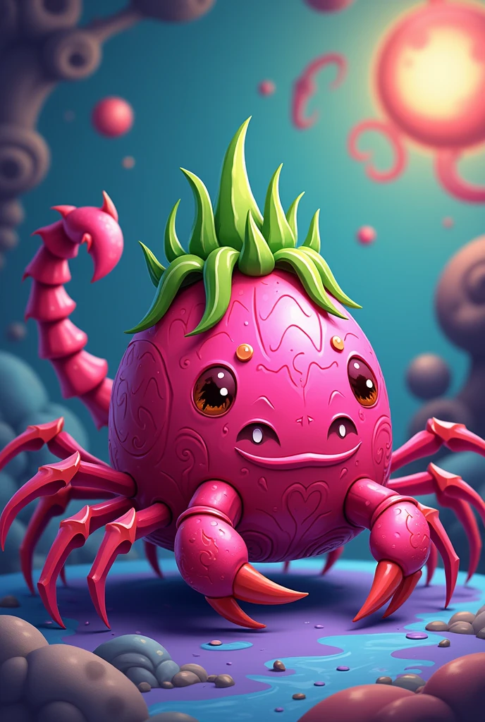 Cartoon Dragon Fruit Scorpion