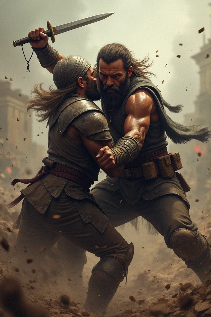 A man cut nack of the enemy