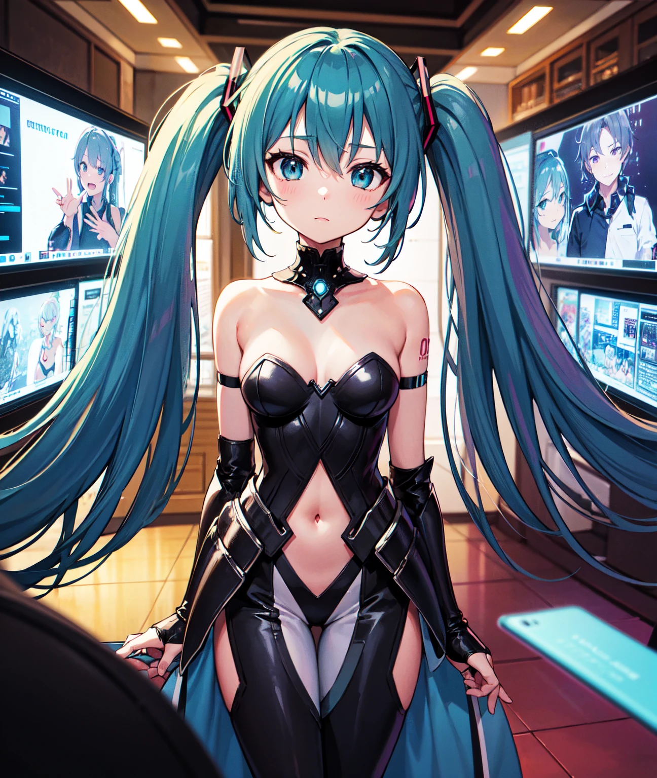 (Princess Knight), hatsune miku, ((wearing armor)), Angel wings, cyberpunk, noise removal, illustration, neon lights on the, Tabletop、Exquisite design、Visual Arts、Concept Artist、Five Fingers, Perfect body, {{{masterpiece}}}, {{{Highest quality}}}, {{Very detailed}}, {shape}, {{Very delicate and beautiful}},Improved cost performance、All Roles、Canon 5D MK4でphotograph、photograph,