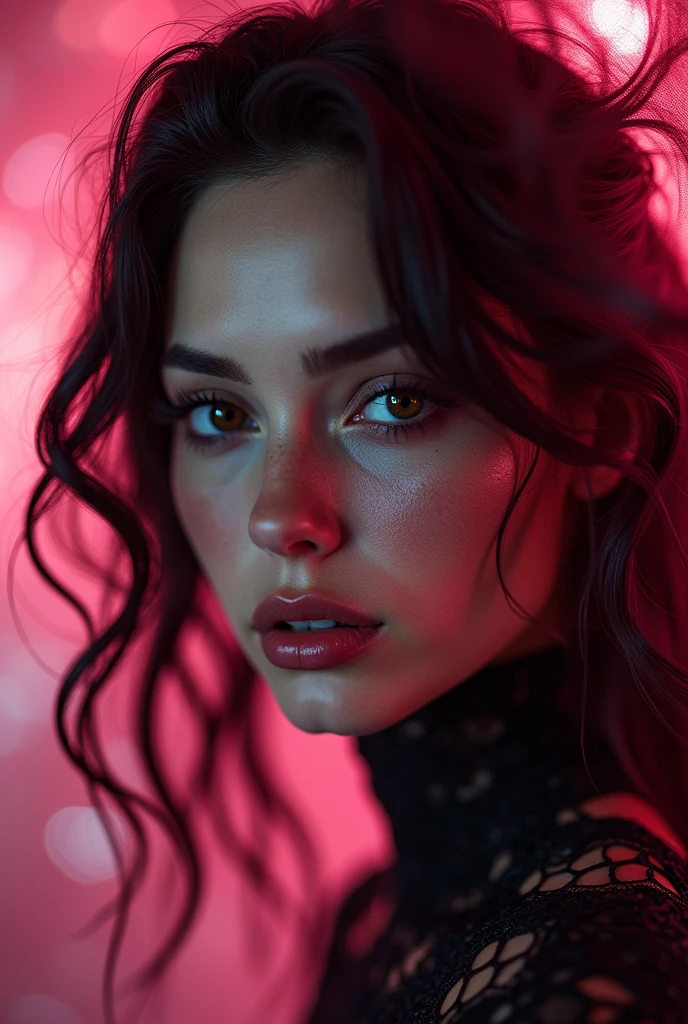 /imagine prompt: Beautiful woman, art brut, 32k, bokeh, album cover, adrian donoghue, 16 bit, dark pink, bumpy --v 6