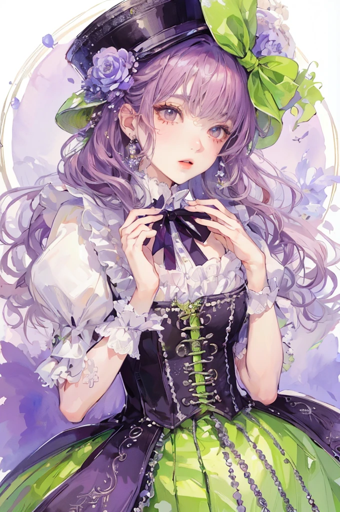 (masterpiece, top quality, best quality, official art, beautiful and aesthetic:1.2), (1girl), extreme detailed, thick_red_book_face, low-angle shot, detailed expression, nurse attire, dynamic pose, intricate, beautiful,Iris flowers,