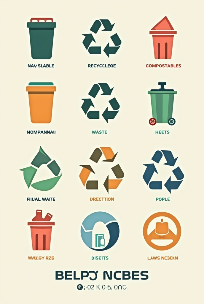 Simple waste sorting poster without words
