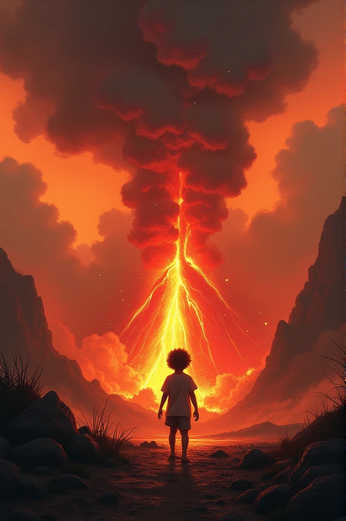 Volcan éruption enfant danger