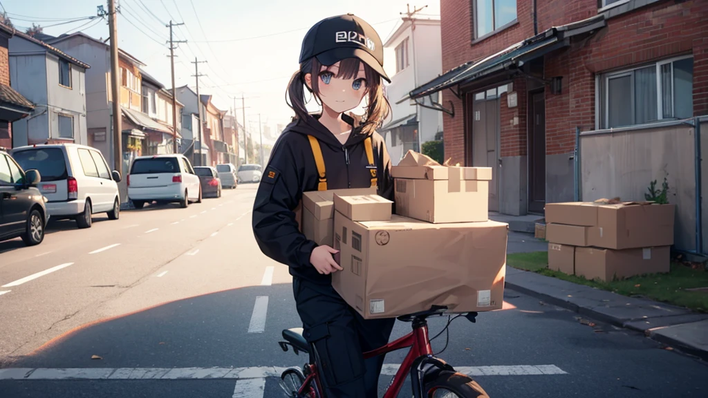 Cute light cargo delivery person