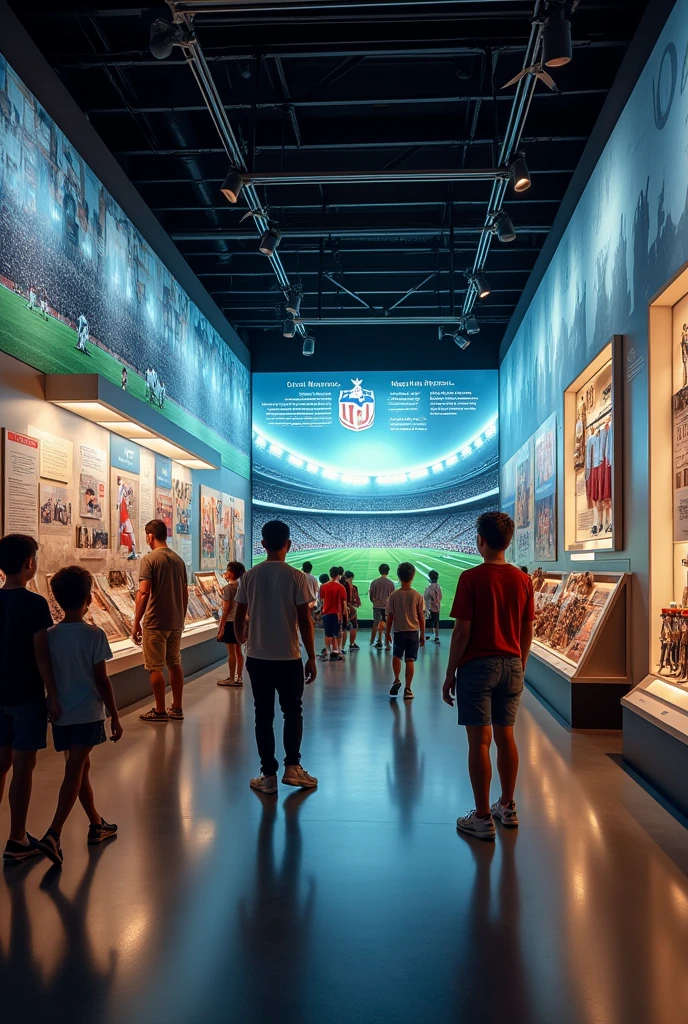  visiting a football exhibition 