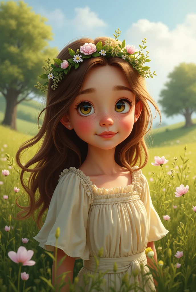 A brown haired girl in England