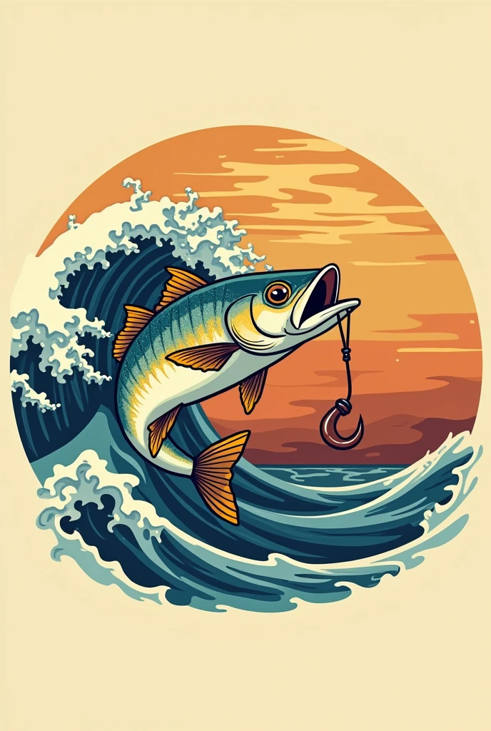 Vintage Angler: A fish with a fishing hook in its mouth could be a fun and playful logo.
Ocean Wave: A fish swimming through a retro-style wave could symbolize freedom and movement.
Color palette: orange, brown and yellow 