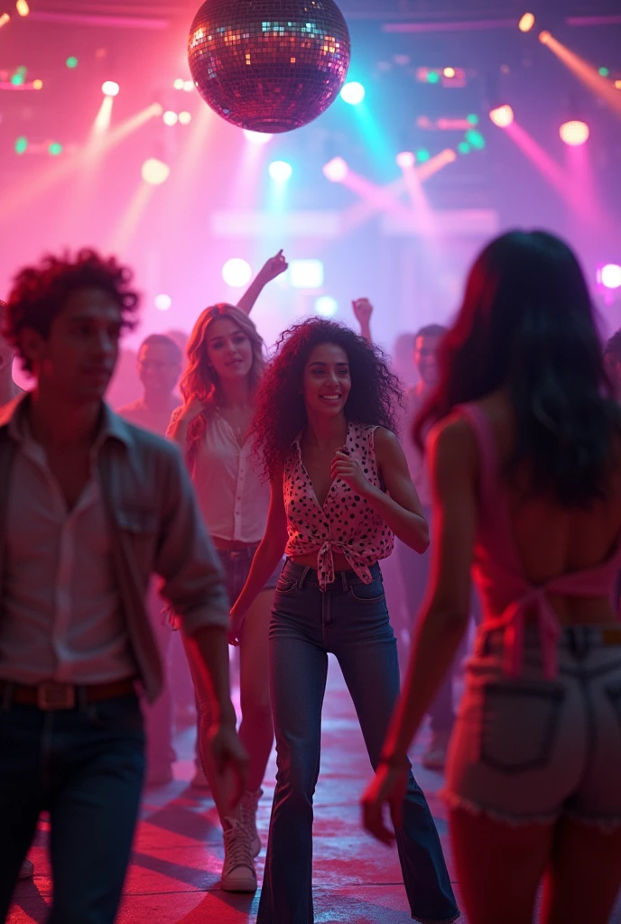 Young people dancing at a disco