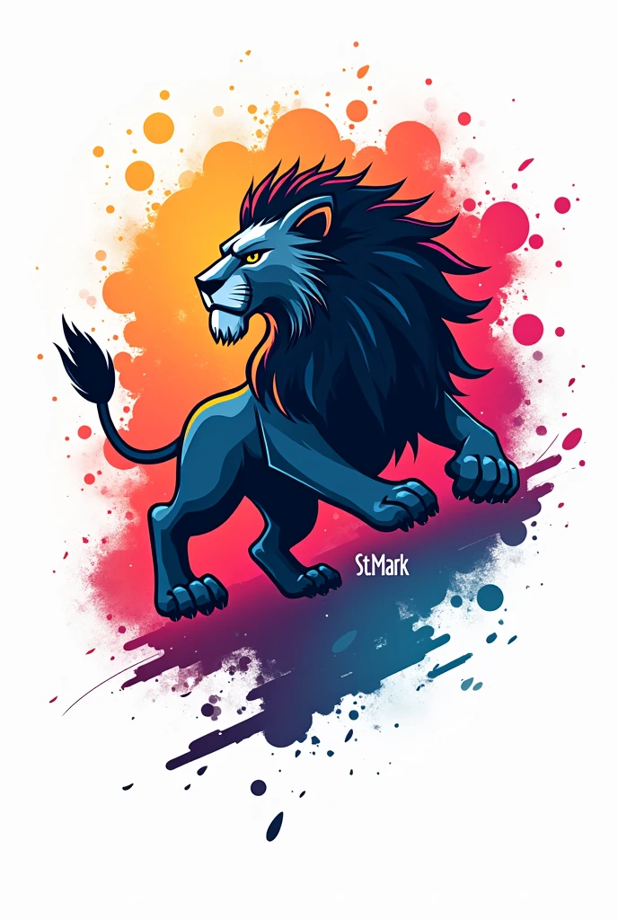 T-shirt Design:
Color: White (dominant, covering at least 60% of the design)
Front:
Main Design: Feature a lion logo facing sideways in a cricket-style pose. Surround the lion with unique and creative designs, such as abstract shapes or dynamic patterns, while ensuring that at least 60% of the front area remains white.
Text: Include "St. Mark" near the lion in a stylish, complementary font it should be a t-shirt design