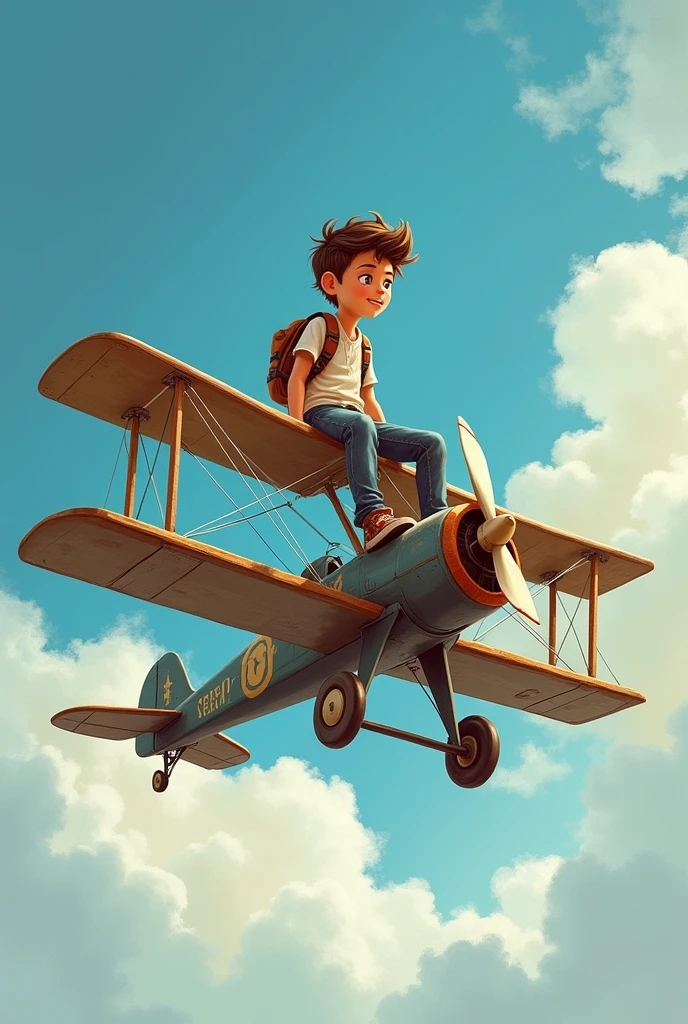 Aeroplane sitting
boy attitude daungrous
picture 2d