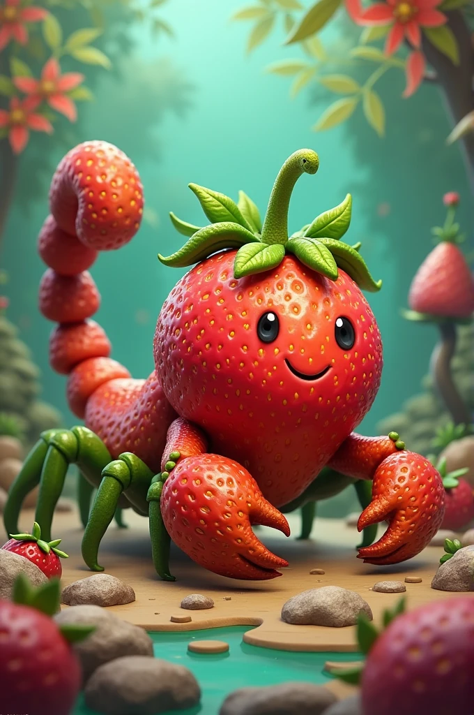 Cartoon Strawberry Scorpion