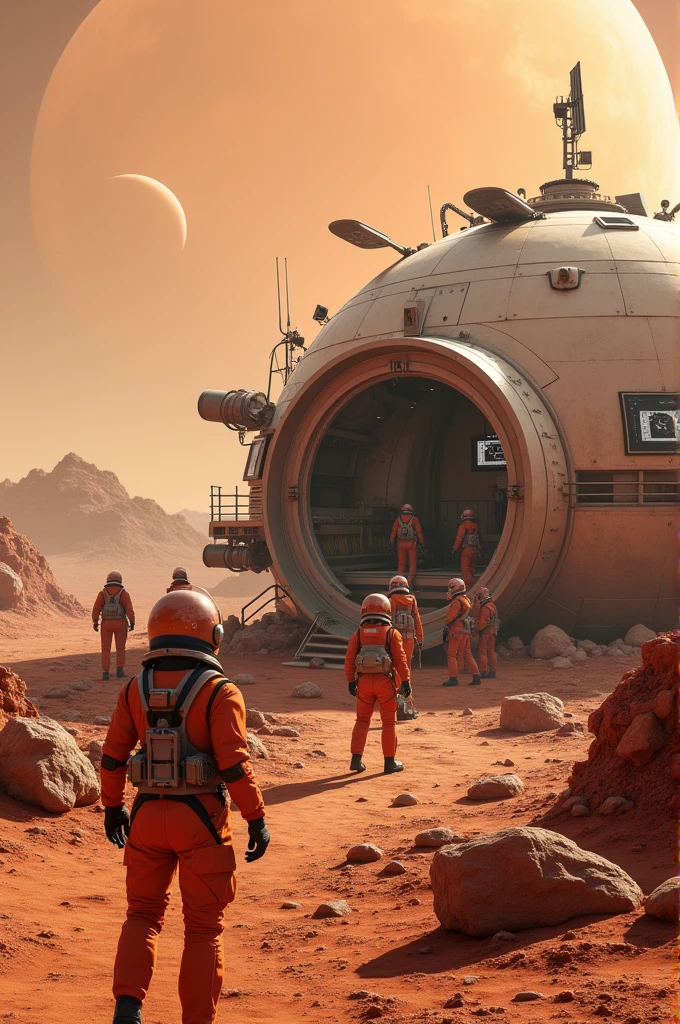 AN IMAGE WITH TODAY'S TECHNOLOGY IN HABITAT ON MARS