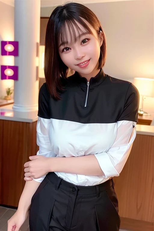 Night Park、(Skin wounds:1.2), (Skin Dentition), black eye, 1woman, Age 25, (((woman))), alone, Realistic, Highest quality, photoRealistic, masterpiece, 8k, High resolution, alone, cute、Ruthlessly detailed face, (Professional Lighting, Bokeh), (Particles of light, Lens flare, Glowing particles:0.6), nice, Are standing, Maintain the original face proportions, Broad shoulders, whole body, (Medium Hair), Brown Hair, Floating Hair, lips, lipstick, seductive smile, Floating Hair, smile, Open_mouth, teeth, (pants suit:1), eyelash, Mole, (Mole under eye:1)
