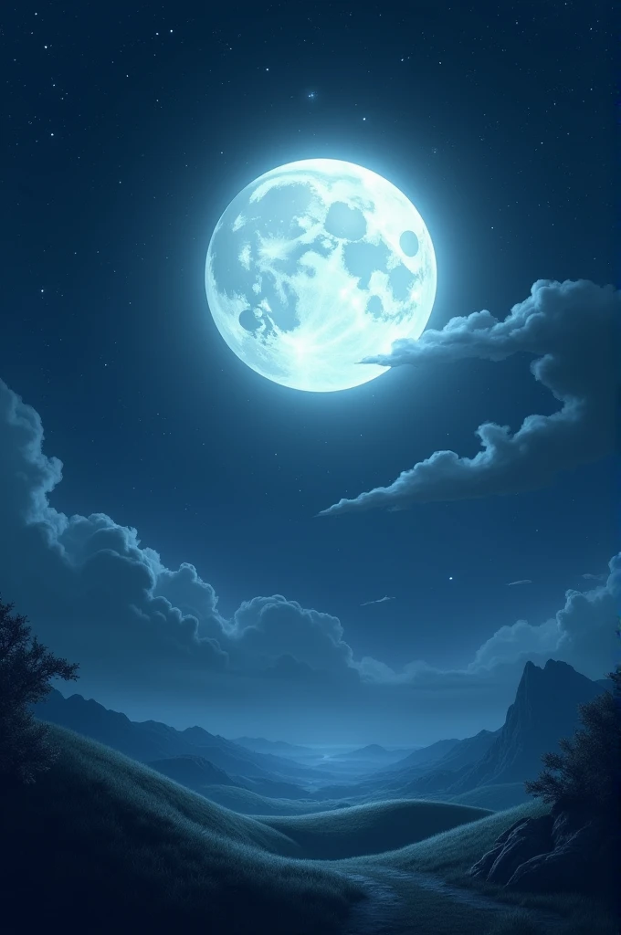 Moon under night sky