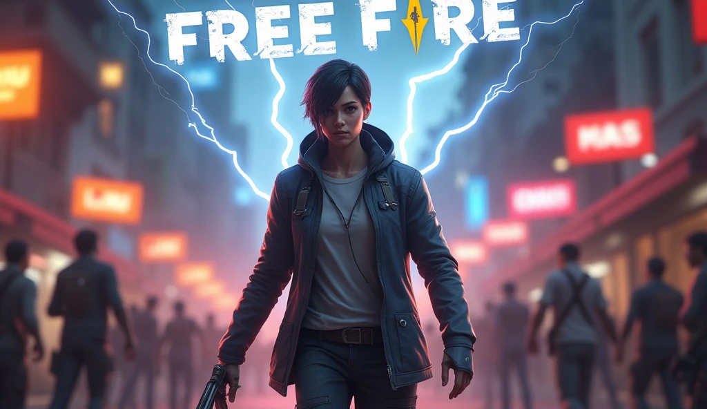 Cs rank bedes entery of character on
map , free fire game background blur and stylish text on free fire name lightning and free fire gameplay