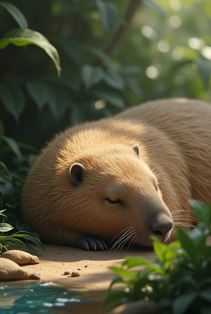 sleeping capybara