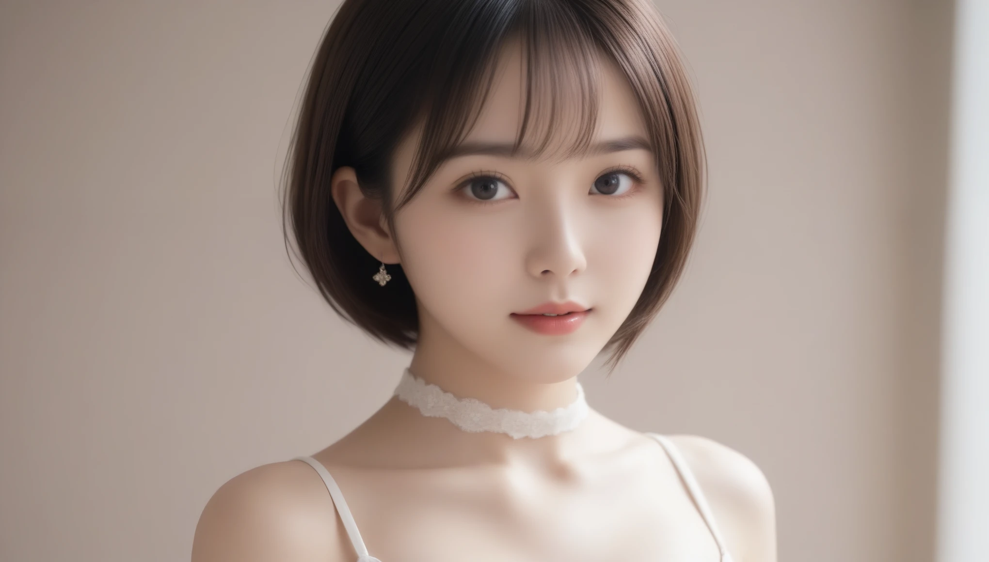 8k, Ultra-high resolution, Highest quality, masterpiece, 三分割法によるphotograph,Surreal, photograph, 1 , (:1.3), cute, cute顔, 細部までBeautiful Eyes, 細かくdetailedに,masterpiece,One Girl:1.2,Japanese women,Young Wife,cowboy shot,smile,Black hair,Bowl cut,(Futuristic Leotard:1.3),Lace Material,(Beautiful attention to detail),Subtle details, detailedな顔, smile,attractive,(ポートレートphotograph:1.4),(Photorealistic images:1.4),Fantasy art,(Beautiful Face:1.4),美しくattractive目、Beautiful Eyes、(Tight waist:1.4)、(Beautiful with perfect body proportions:1.4),Pink Lips,Looking at the audience,(((Ideal body type))),A-cup small breasts :2,、Portraiture:2、Perfect Anatomy、鮮明なdetailed、detailed,Fashion magazine cover,Thin lips,完璧でBeautiful Face ,完璧でcute顔, Skin with attention to detail, Perfect limbs、Narrow waist,Surreal,Light and shadow,spotlight