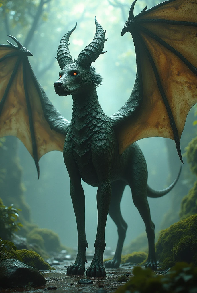 chimera, mix of dog, rays and basilisk