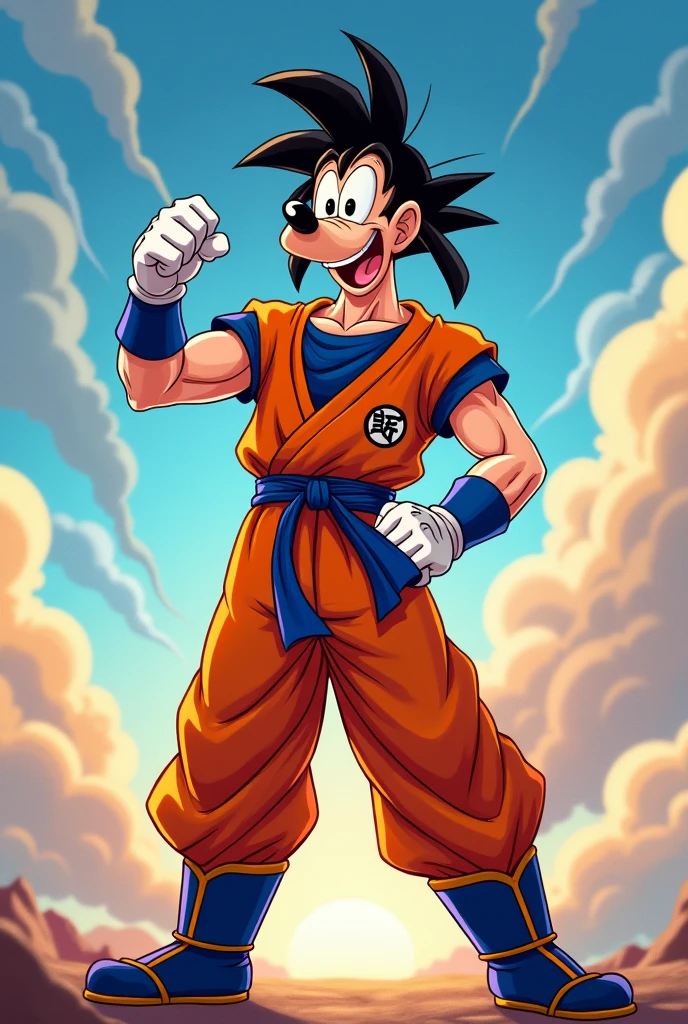 Goofy dressed as goku