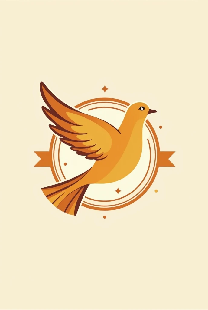 Color palette: Orange, yellow, and brown for a warm, retro feel.
Dove: A stylized dove with a simple, iconic design.
Shape: The dove could be placed within a circle or a shield for a sense of unity and protection.
Typography: A retro-inspired font, such as a serif or sans-serif font with a vintage look.
Details: Consider adding small elements like a ribbon, a banner, or a star to enhance the visual appeal.