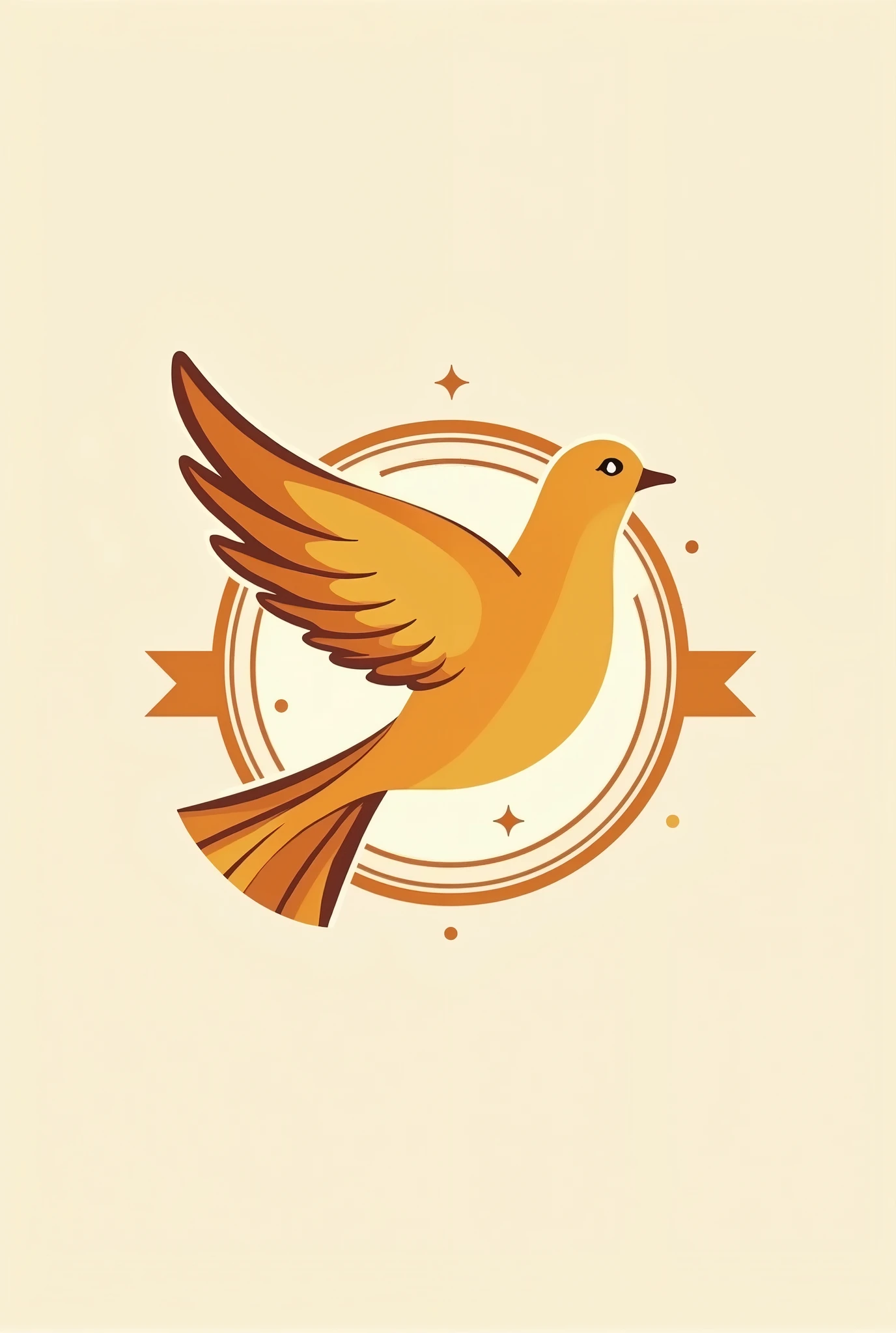 Color palette: Orange, yellow, and brown for a warm, retro feel.
Dove: A stylized dove with a simple, iconic design.
Shape: The dove could be placed within a circle or a shield for a sense of unity and protection.
Typography: A retro-inspired font, such as a serif or sans-serif font with a vintage look.
Details: Consider adding small elements like a ribbon, a banner, or a star to enhance the visual appeal.