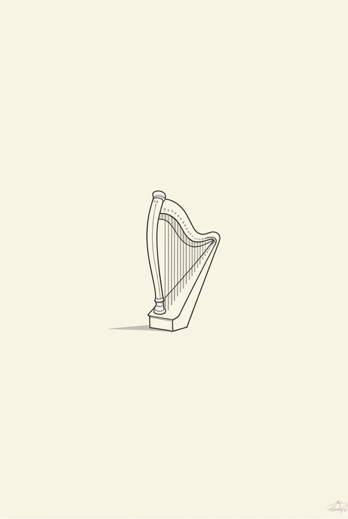 Create the harp musical instrument in the most basic form but do it as I draw it