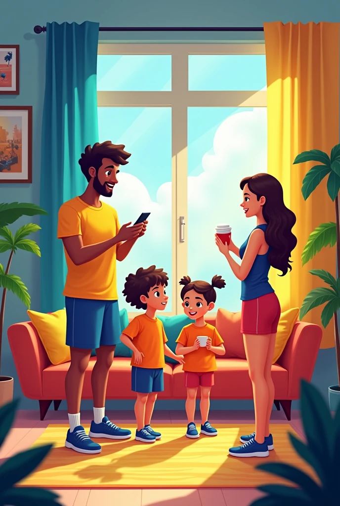 Create an image that says Good morning family but with a style for sports betting