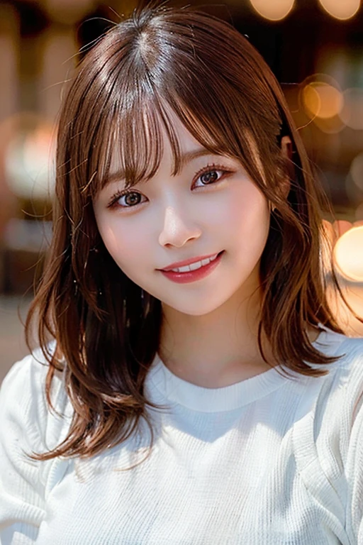 (Skin wounds:1.2), (Skin Dentition), black eye, 1woman, Age 25, (((woman))), alone, Realistic, Highest quality, photoRealistic, masterpiece, 8k, High resolution, alone, cute、Ruthlessly detailed face, (Professional Lighting, Bokeh), (Particles of light, Lens flare, Glowing particles:0.6), nice, Are standing, Maintain the original face proportions,whole body, (Medium Hair), Brown Hair, Floating Hair, lips, lipstick, seductive smile, Floating Hair, smile, Open_mouth, teeth, eyelash, Mole, (Mole under eye:1)、Sally