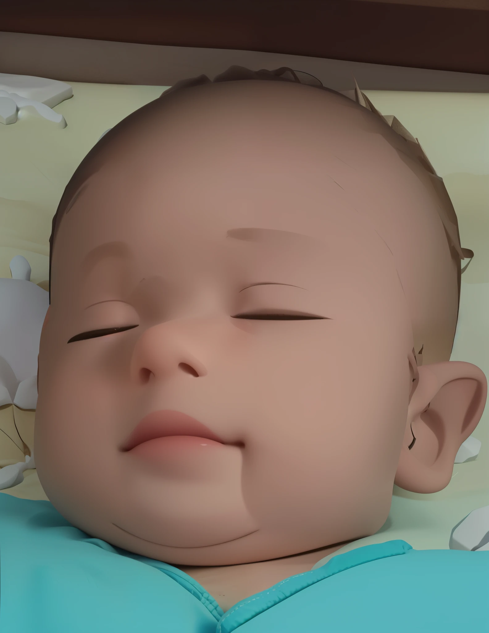 there is a baby that is laying on a blanket on the beach, vacation photo, photoshot, foto, it's is relaxing on a beach, 3D render, 3D Cartoon, big head, cartoonish look, high resolution, super detail, soft lighting