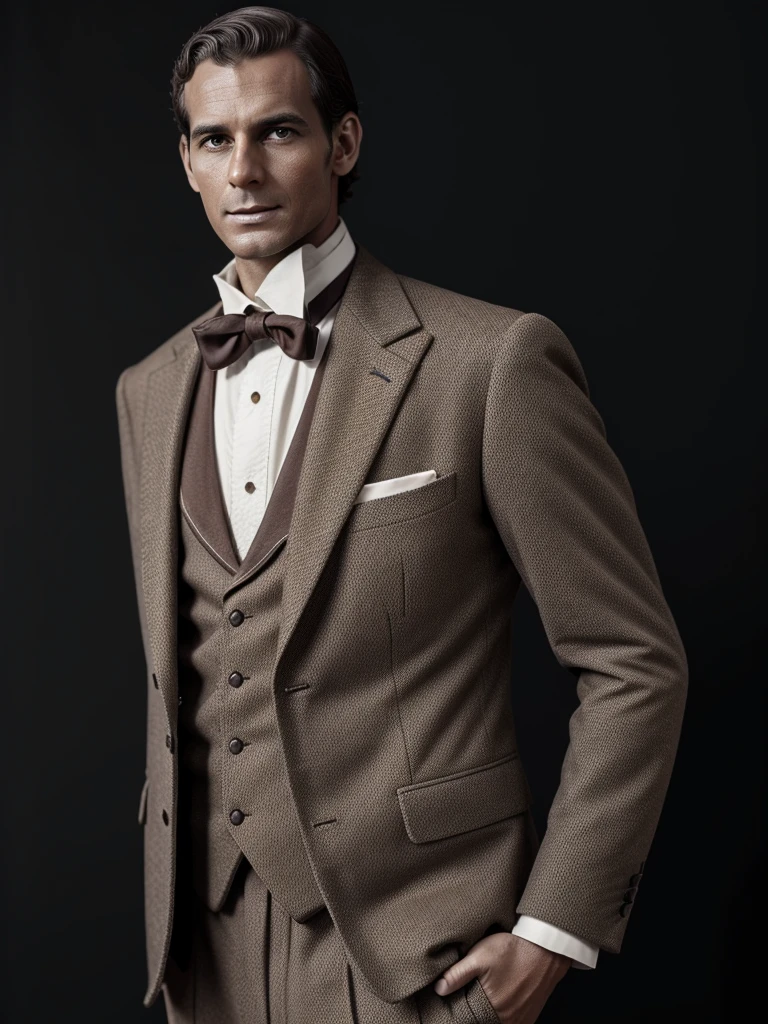 male,gentleman,Foreigners,French,suit,old,Sepia,era,young,whole body,Life-size,Classic