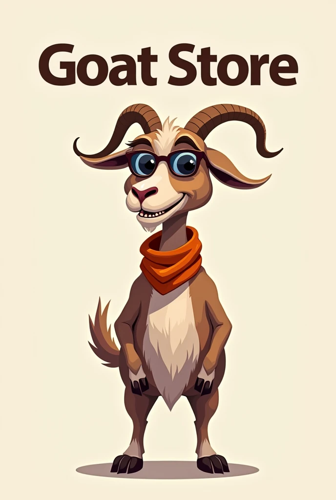 Animated goat with style under logo Goat store
