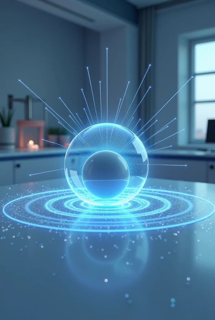 Generate in 3d animated style. Describe an experiment to visualize the electric field around a charged object using a charged ball and a grid of field lines.