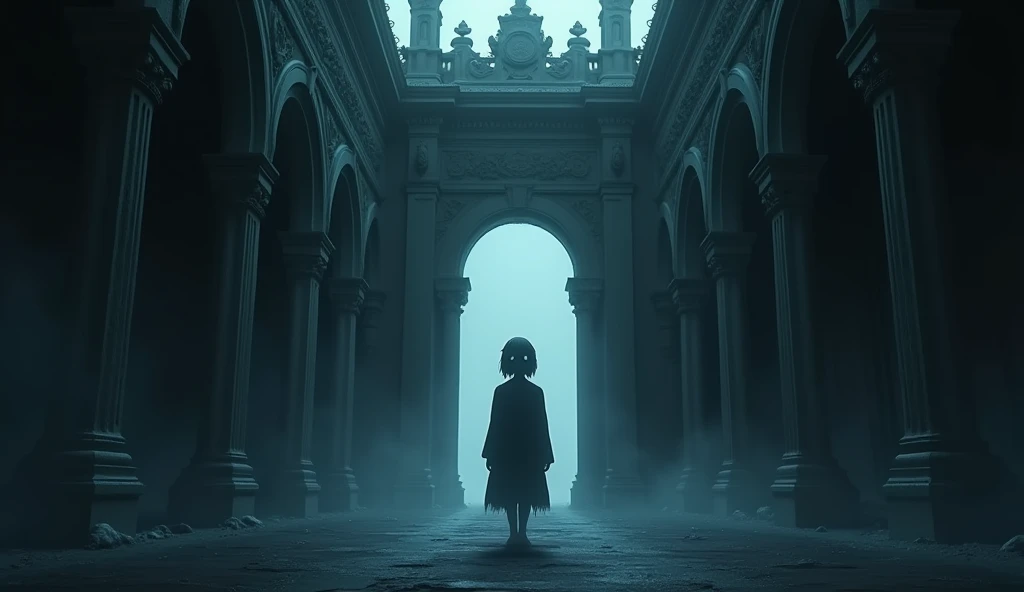 horor, Anime Style, dark atmosphere, Intricate details, Structure of the film, Dramatic Shadows, Mysterious, Creepy, Otherworldly, A calming color palette, chiaroscuro lighting, Ultra-detailed, masterpiece, highest quality, 8k, Realistic, 