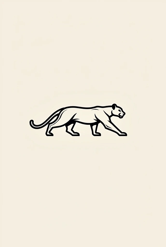 make a minimalist outline logo out of a panther