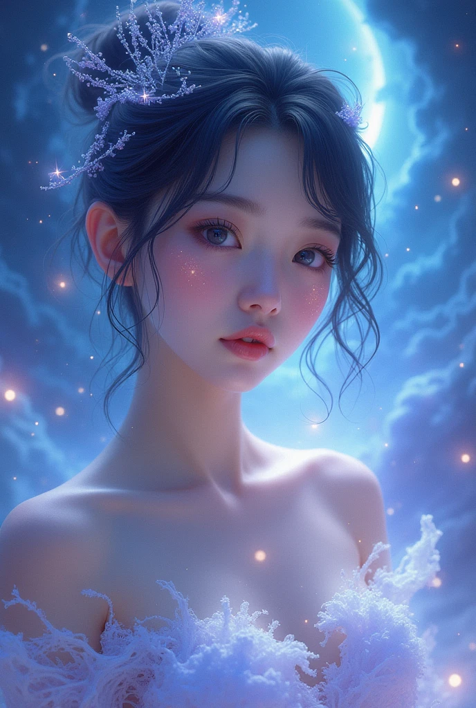 A concept image for the member of the k-pop girl group Starlight, Ning for the song Cosmic Love