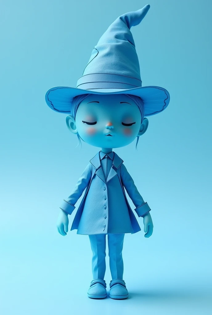 Blue paper doll with magician hat
