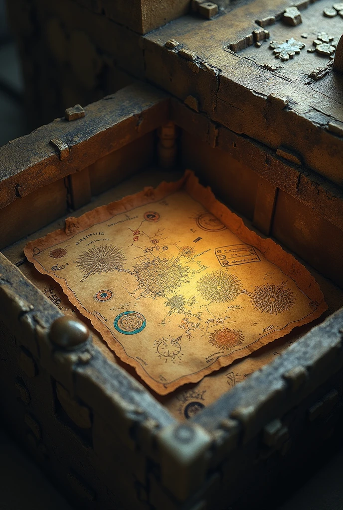 hidden compartment containing map with strange marking