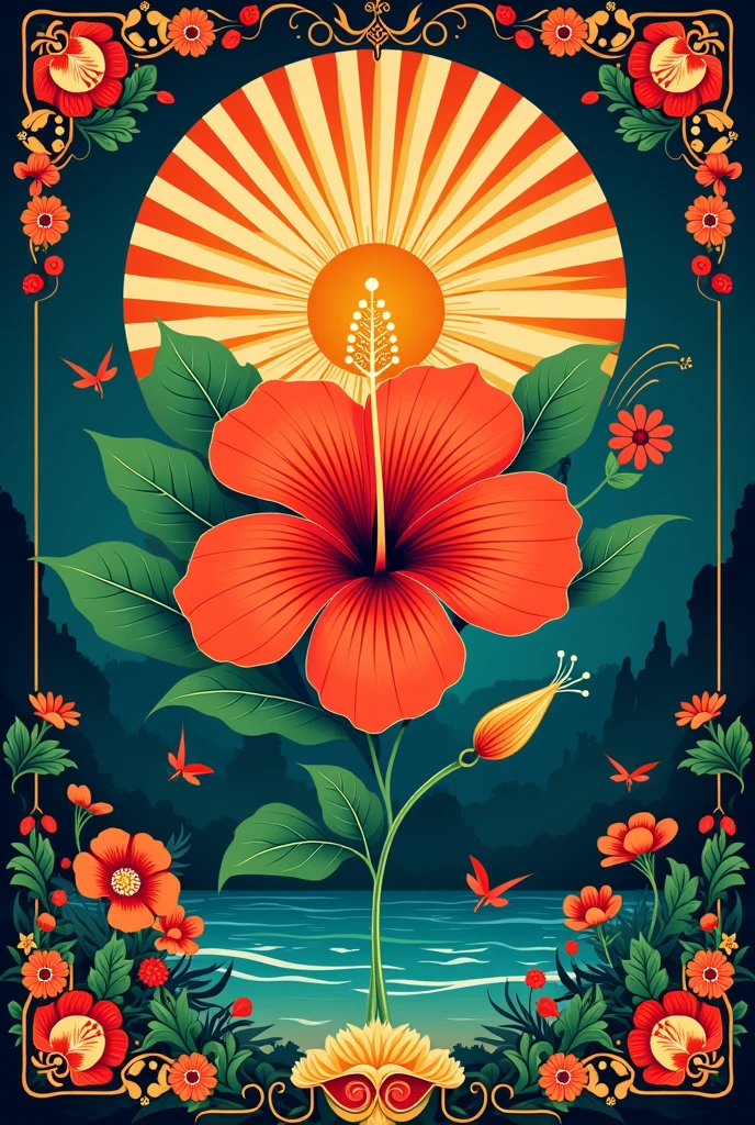 Drawing of Poster for Malaysia independence day